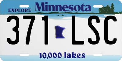 MN license plate 371LSC