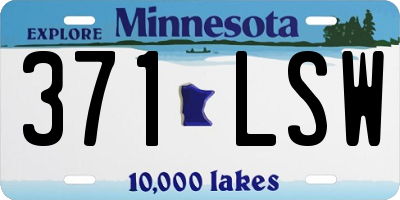 MN license plate 371LSW