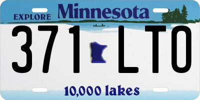 MN license plate 371LTO