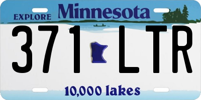 MN license plate 371LTR