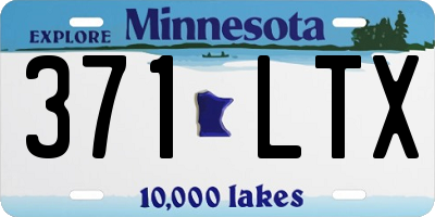 MN license plate 371LTX