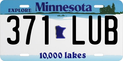 MN license plate 371LUB