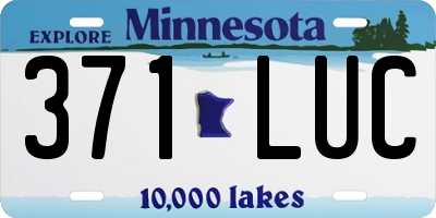 MN license plate 371LUC