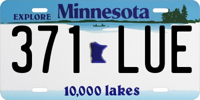 MN license plate 371LUE