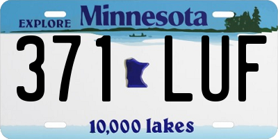 MN license plate 371LUF