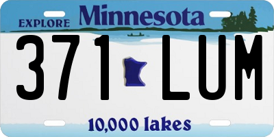 MN license plate 371LUM