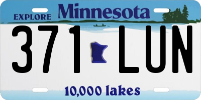 MN license plate 371LUN