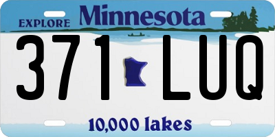 MN license plate 371LUQ