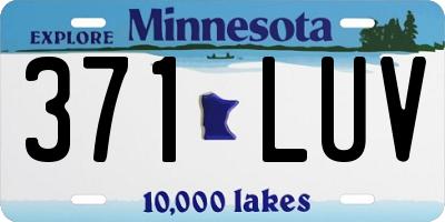 MN license plate 371LUV