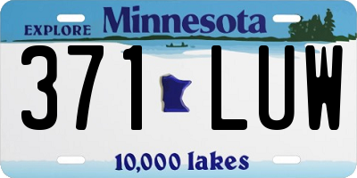 MN license plate 371LUW