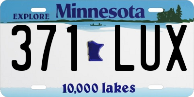 MN license plate 371LUX