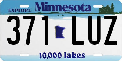 MN license plate 371LUZ