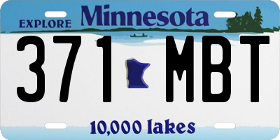 MN license plate 371MBT
