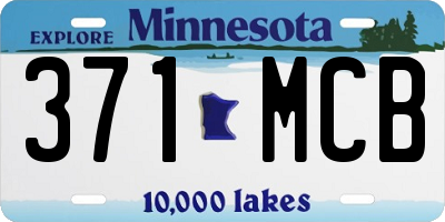 MN license plate 371MCB