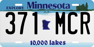 MN license plate 371MCR