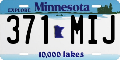 MN license plate 371MIJ