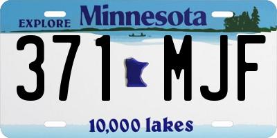 MN license plate 371MJF