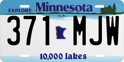 MN license plate 371MJW