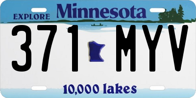 MN license plate 371MYV
