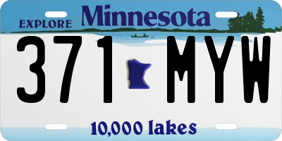 MN license plate 371MYW