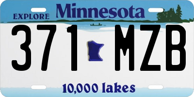 MN license plate 371MZB