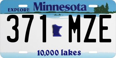 MN license plate 371MZE
