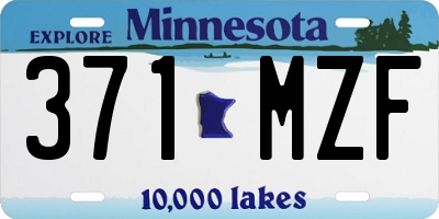 MN license plate 371MZF