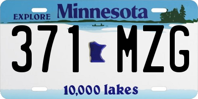 MN license plate 371MZG