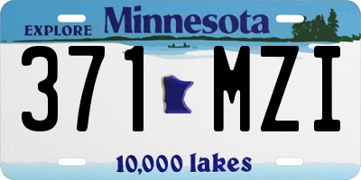 MN license plate 371MZI