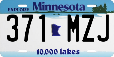 MN license plate 371MZJ