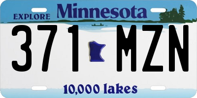 MN license plate 371MZN