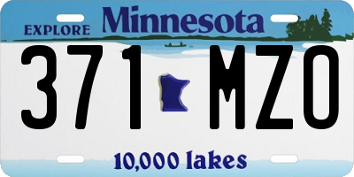 MN license plate 371MZO