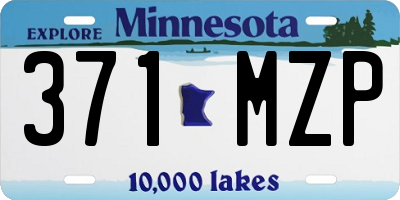 MN license plate 371MZP