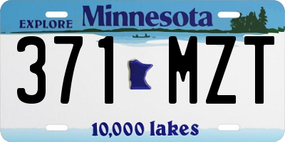 MN license plate 371MZT