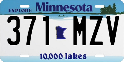 MN license plate 371MZV