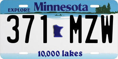 MN license plate 371MZW