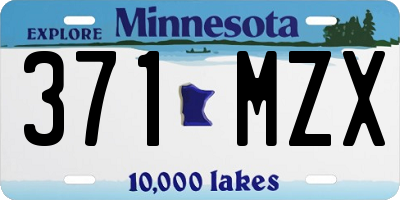 MN license plate 371MZX