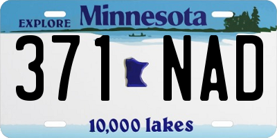 MN license plate 371NAD