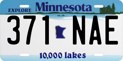 MN license plate 371NAE