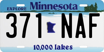 MN license plate 371NAF