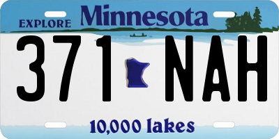 MN license plate 371NAH