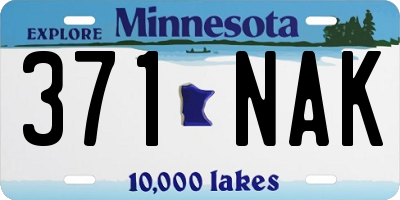 MN license plate 371NAK