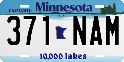 MN license plate 371NAM