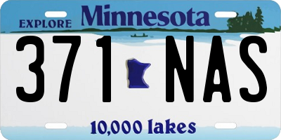 MN license plate 371NAS