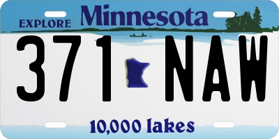 MN license plate 371NAW