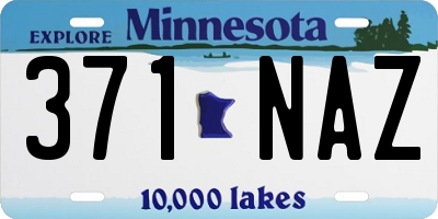 MN license plate 371NAZ