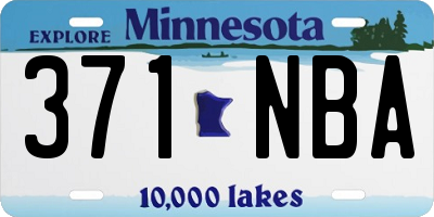 MN license plate 371NBA