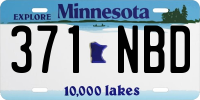 MN license plate 371NBD