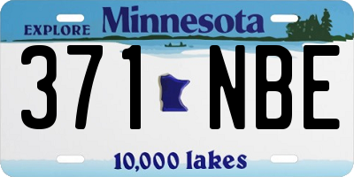 MN license plate 371NBE