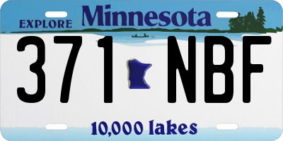MN license plate 371NBF